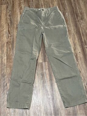Madewell 90's Straight Utility Pants Women's 26 High Rise in Army Green Wash
